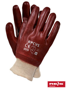 RPCVS - Rękawice PCV na wkładzie materiałowym. 